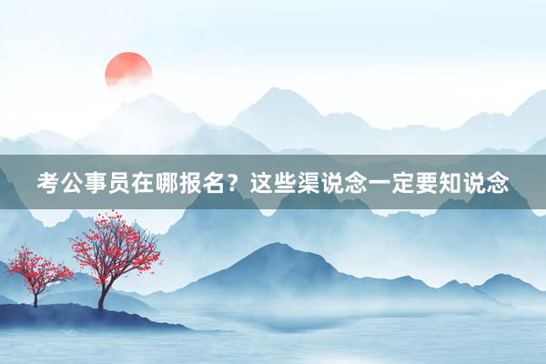 考公事员在哪报名？这些渠说念一定要知说念